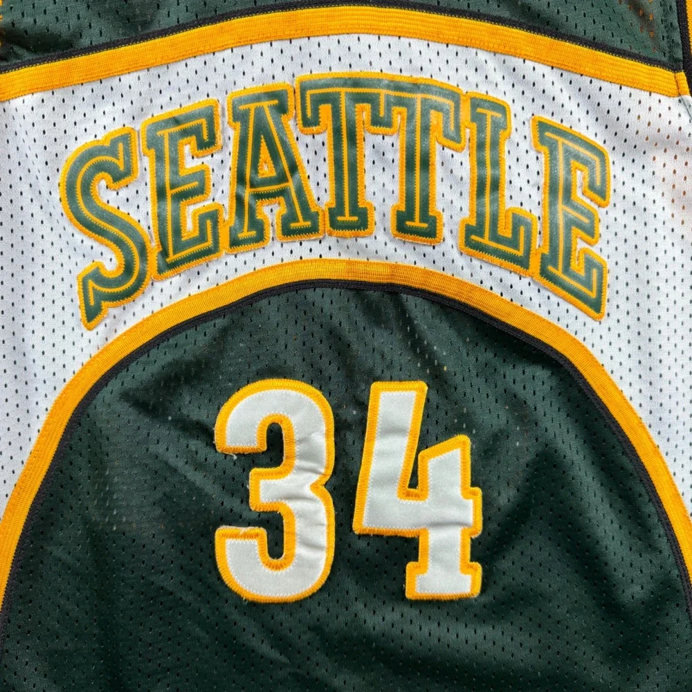 Vintage Nike Seattle‎ SuperSonics Ray Allen 34 NBA Jersey Green White Youth L +2